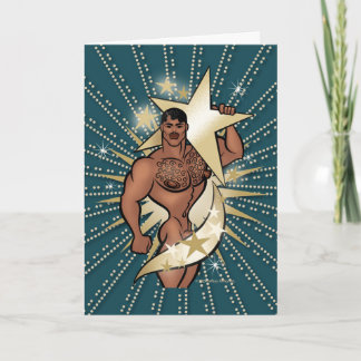 Gold Star Hunk Greeting Card
