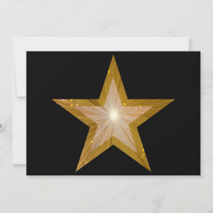 Gold Star invitation black
