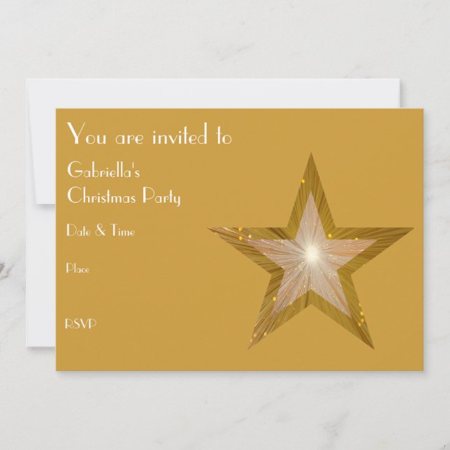 Gold Star invitation front text (Front)