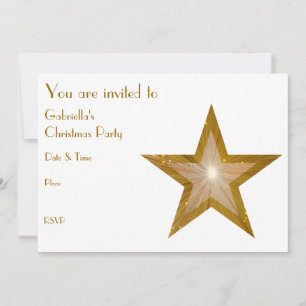 Gold Star invitation front text white