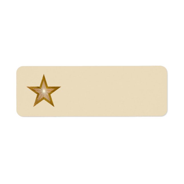 Gold Star label cream plain Return Address Label (Front)