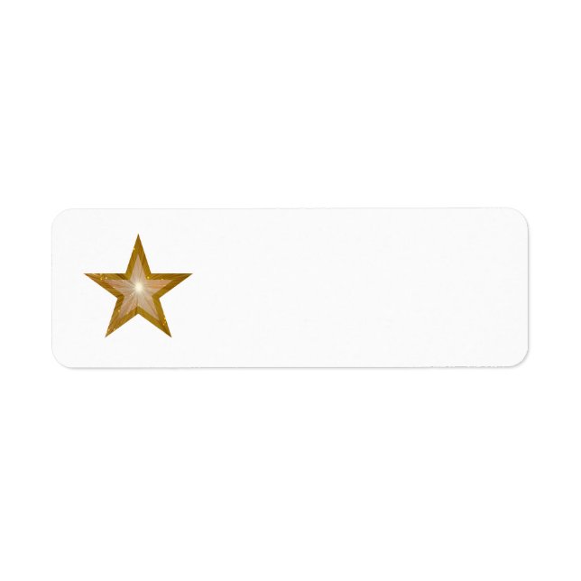 Gold Star label white plain Return Address Label (Front)