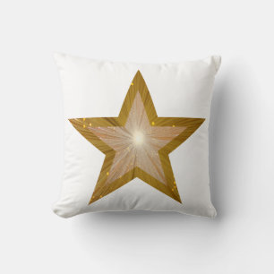 Gold Star large & small throw pillow square white