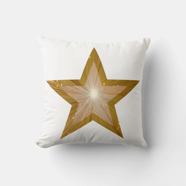 Gold Star large & small throw pillow square white (Front)