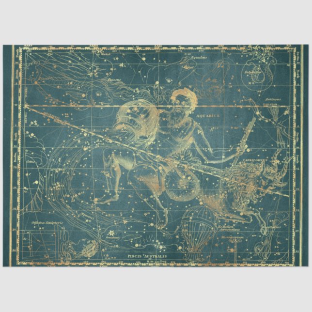 Gold Star Map Series Design 20 Tissue Paper (Front)