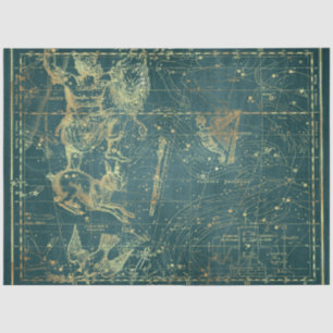Gold Star Map Series Design 26 Tissue Paper