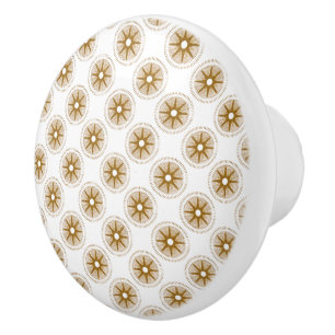 Gold Star Medallion Pattern Ceramic Knob