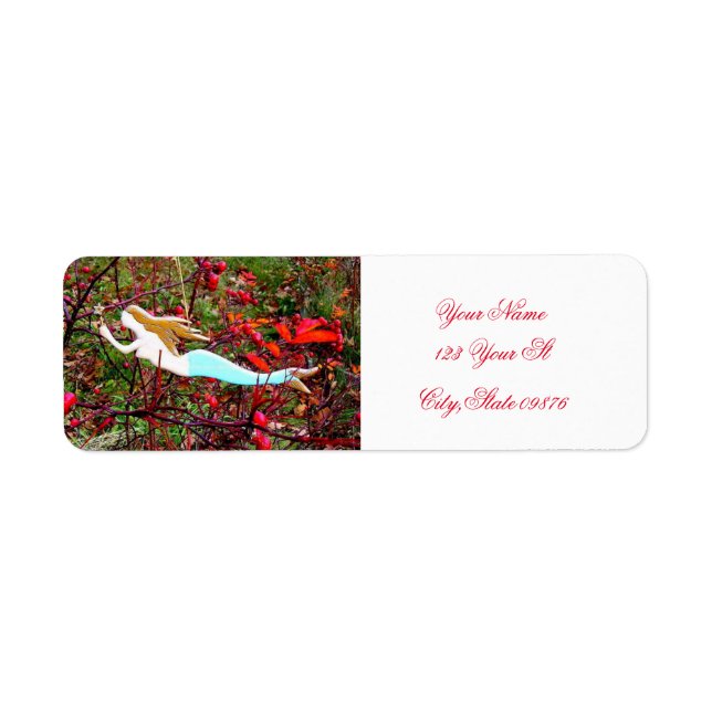 gold star mermaid return address label (Front)