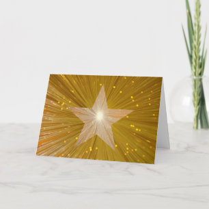 Gold Star 'Merry Christmas' greetings card