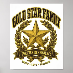 Gold star military veteran family remembrance poster