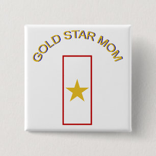 Gold Star Mum 15 Cm Square Badge