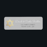 GOLD STAR OF DAVID bar mitzvah - Benjamin Daniel Return Address Label<br><div class="desc">by kat massard >>> www.simplysweetpaperie.com <<< *** NOTE - THE SHINY GOLD FOIL EFFECT IS A PRINTED PICTURE Setup as a template it is easy to customise with your own text - make it yours! - - - - - - - - - - - - - - - -...</div>