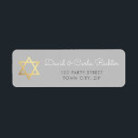 GOLD STAR OF DAVID bar mitzvah - Benjamin Daniel Return Address Label<br><div class="desc">by kat massard >>> www.simplysweetpaperie.com <<< *** NOTE - THE SHINY GOLD FOIL EFFECT IS A PRINTED PICTURE Setup as a template it is easy to customise with your own text - make it yours! - - - - - - - - - - - - - - - -...</div>