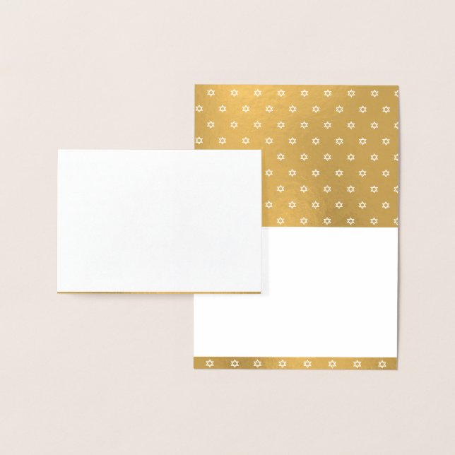 Gold Star of David Blank Personalised Luxury Foil Card (Display)
