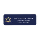 GOLD STAR OF DAVID modern plain simple navy blue Return Address Label<br><div class="desc">by kat massard >>> WWW.SIMPLYSWEETPAPERIE.COM <<< Setup as a template it is easy to customise with your own text - make it yours! Love the design but want to see it altered - different colour - a different product to match? No worries - simply contact me kat@simplysweetPAPERIE.com - I am...</div>