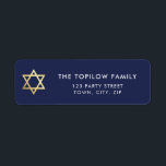 GOLD STAR OF DAVID modern plain simple navy blue Return Address Label<br><div class="desc">by kat massard >>> WWW.SIMPLYSWEETPAPERIE.COM <<< Setup as a template it is easy to customise with your own text - make it yours! Love the design but want to see it altered - different colour - a different product to match? No worries - simply contact me kat@simplysweetPAPERIE.com - I am...</div>