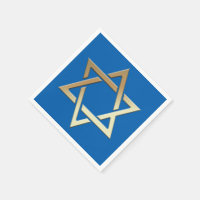 Gold Star of David Paper Napkins