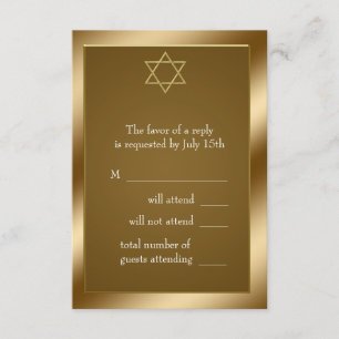 Gold Star of David RSVP Card