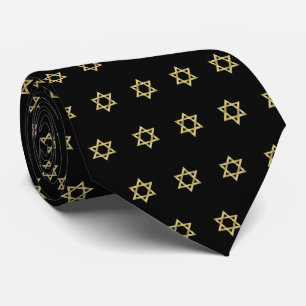 Gold Star Of David Universe Black Tie