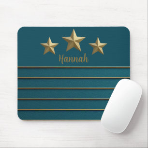 Gold Star on Teal Mouse Pad