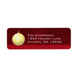 Gold Star Ornament Christmas Labels