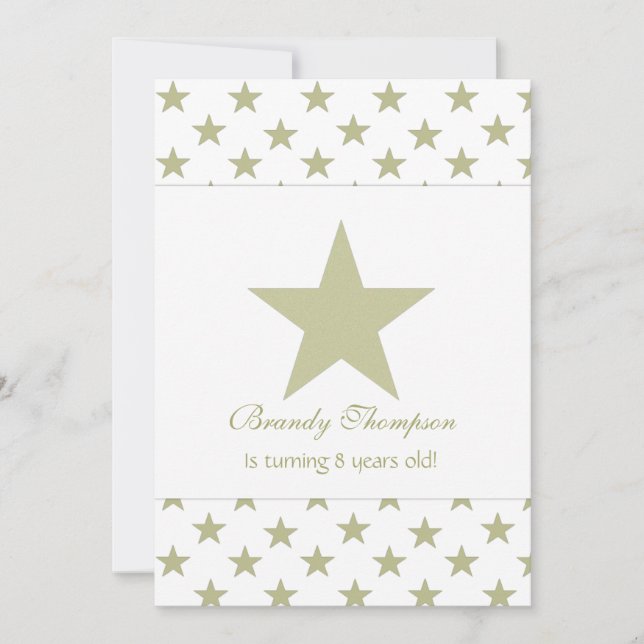 Gold Star Party Invitations (Front)