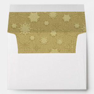 Gold Star Pattern Holiday Greeting Card Envelopes