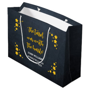Gold Star Personalised Graduation Large Gift Bag