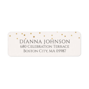 Gold Star Return Address Label