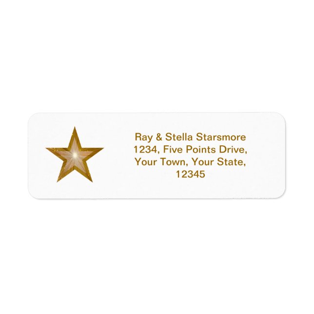 Gold Star return address label white (Front)