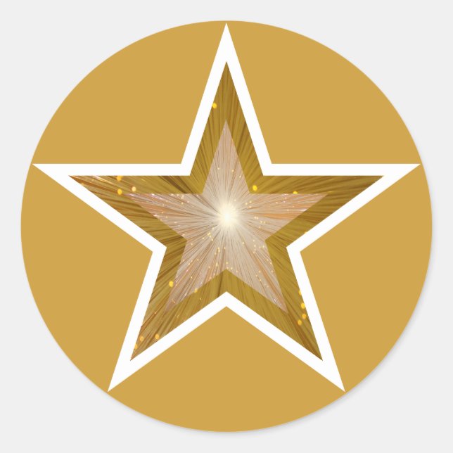 "Gold" Star round sticker yellow (Front)