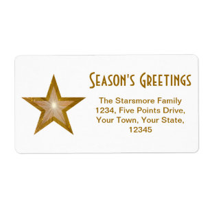 Gold Star 'Season's Greetings' address large white