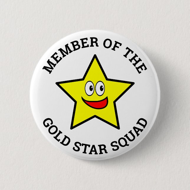 Gold Star Squad Member 6 Cm Round Badge (Front)
