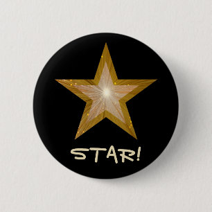 "Gold" Star 'STAR!' button black