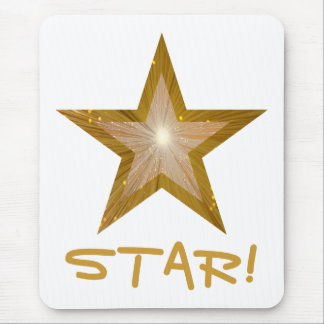 Gold Star 'STAR!' mousepad white