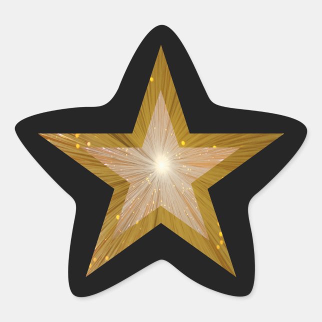 Gold Star star-shape sticker black (Front)