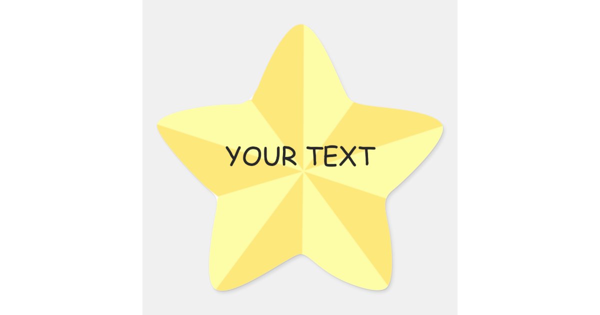 Gold Star Star Shape Sticker Template | Zazzle.com.au
