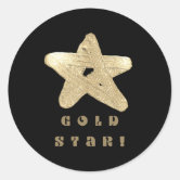 Great Work Bronze Star Red and Blue School Award Star Sticker