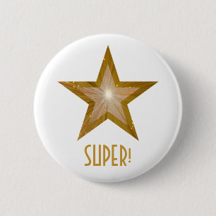 "Gold" Star 'SUPER!' button white