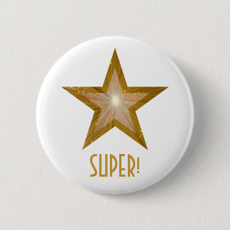 "Gold" Star 'SUPER!' button white