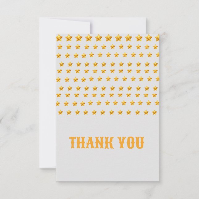 Gold star thank you flat cards (Front)