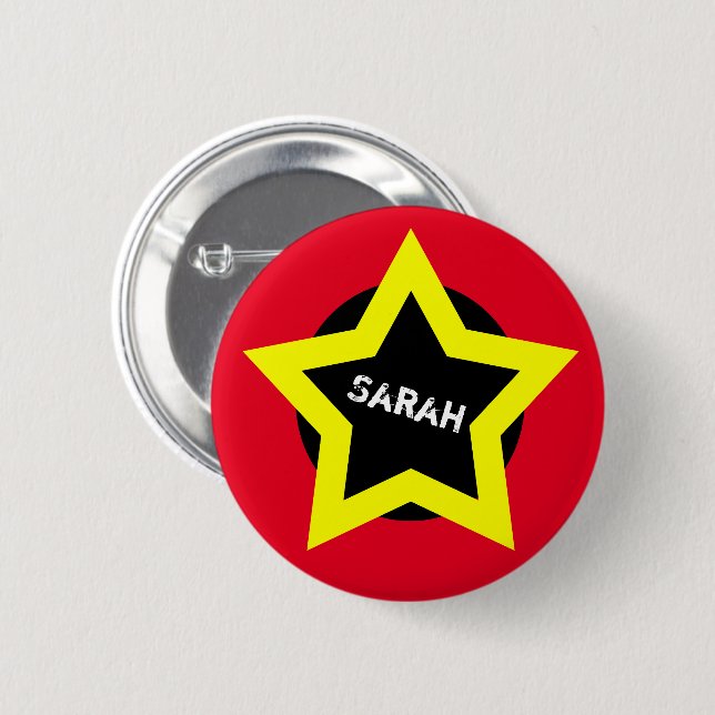 Gold Star & Top Fashion - Sarah (name) 6 Cm Round Badge (Front & Back)