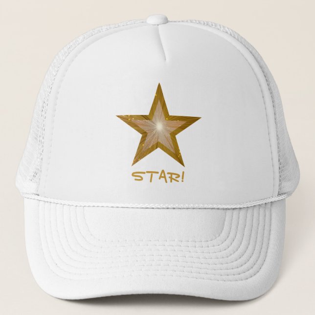 Gold Star 'two tone' 'STAR!' trucker hat (Front)
