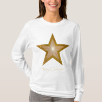 Gold Star 'two tone' text long sleeve t -shirt