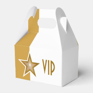 Gold Star VIP gold white vertical Favour Box