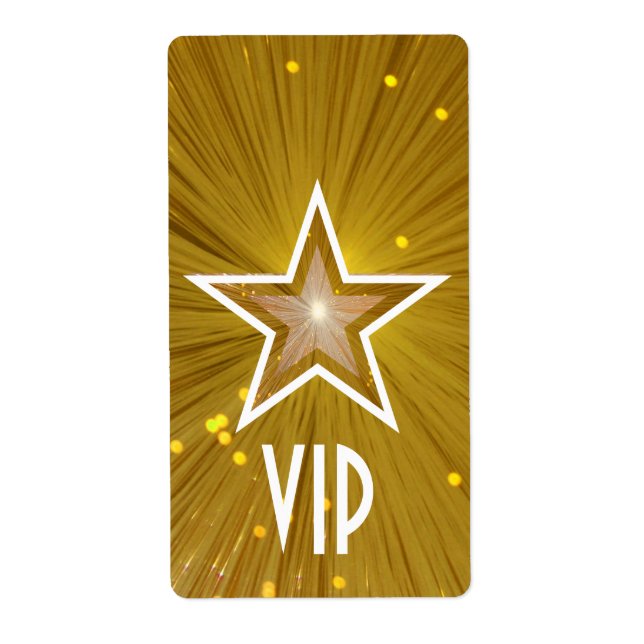 Gold Star 'VIP' label large white text (Front)