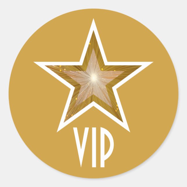 "Gold" Star VIP round sticker yellow (Front)