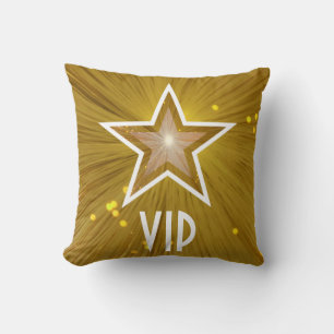 "Gold Star" 'VIP' throw pillow square