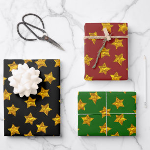 Gold Star Wrapping Paper - Elegant Christmas