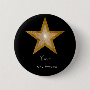 "Gold" Star 'Your Text' button black